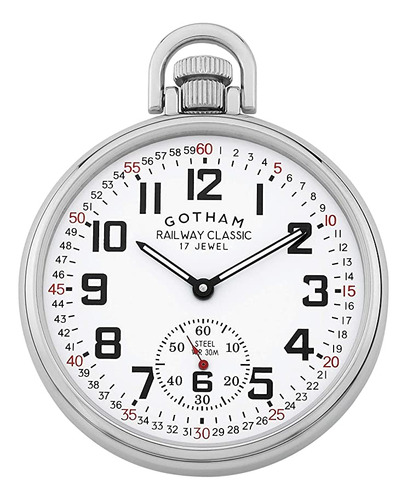 Gotham Gwcs - Reloj De Bolsillo Para Hombre, Acero Inoxidab.