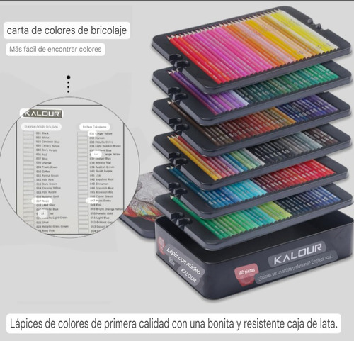 Colores De Arte Profesionales Kalour Caja De 180 Piezas