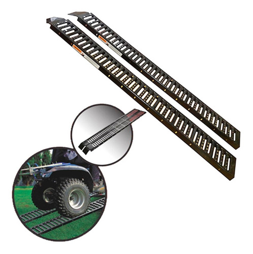 Imagen 4 de 7 de Set 2 Rampa Acero Cuatriciclo Moto Tractor Auto 680 Kg Fema