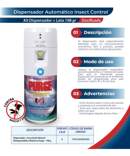 Purge Insecticida De Moscas Y Zancudos + Aplicador Automatic