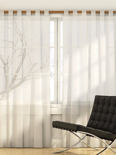 Imagen 8 de 10 de Cortinas Voile Para Barral Blancas 210x140 Cms