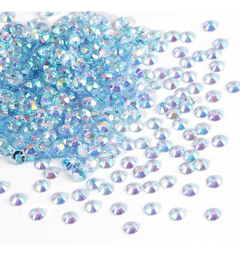 Cristales Decorativos Pedreria Resina Trasparente Ab 500pzs Color Azul Cielo Claro Tornasol Ss20