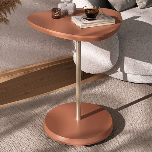 Mesa De Canto Bia 100% Mdf Terracota - Pnr Móveis Cor Marrom