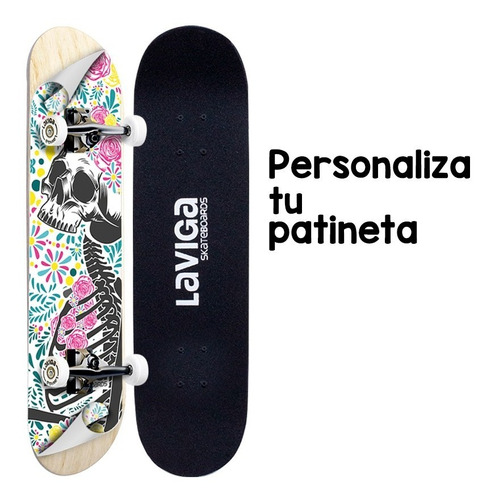 Patineta Skate Tabla Con Lija Calcomanias Personalizadas  