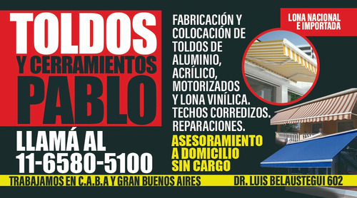 Toldos Y Cerramientos, Fabricación Y Colocación