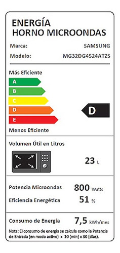 Microondas Samsung Grill Power Defrost 32l Mg32d