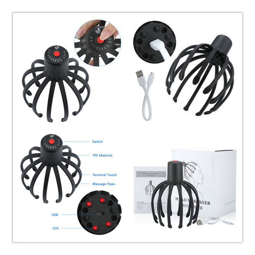 Amasadora V Multiclaw Scalp Household Con Carga Usb Vibra 52