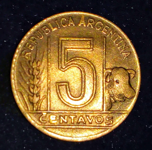 Moneda Argentina 5 Centavos 1945 #217 (Usado)