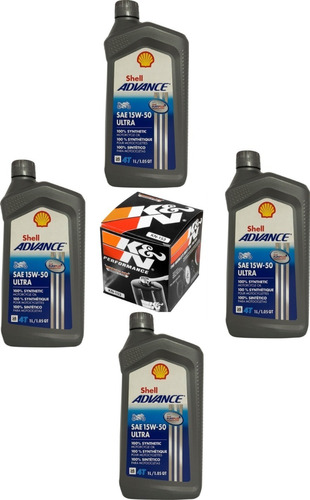 Filtro K&n Moto Ducati + Aceite Sintetico Shell 15w 50 (4 L)