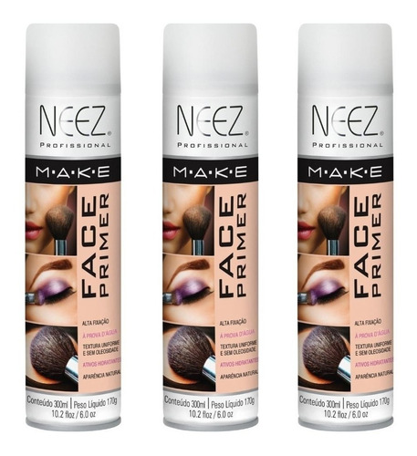 Kit 3 Face Primer Spray Neez - 300ml/170g