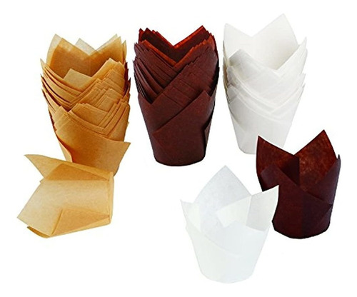 Resinta 150 Piezas Tulip Copas De Papel Para Hornear Cupcake