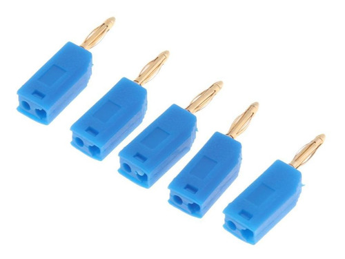 5 Piezas Enchufe De Plátano Sondas Adaptadores 2mm Azul