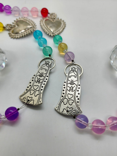 Atrapasol Virgen De Guadalupe Con Corazon Mexicano Plateado