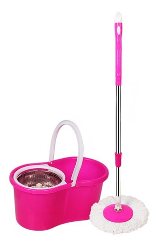 Trapeador Exprimidor Automático Spin Mop Con Cubeta Color Rosa