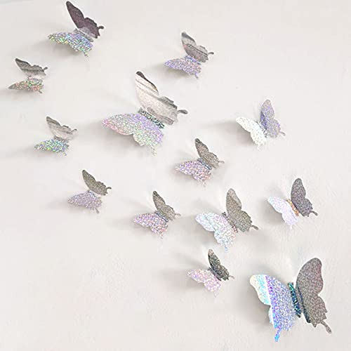 24pcs 3d Butterfly Removible Mural Stickers Halloween W5bcf