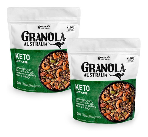 Kit 2 Granola Australia Keto Sem Açúcar Vegano Harts Natural