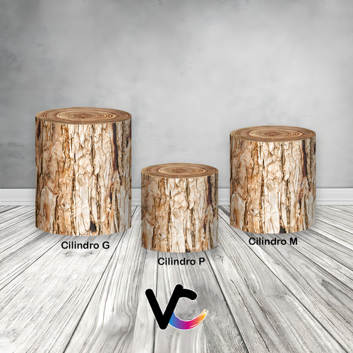 Trio De Capas De Cilindro - Efeito Tronco De Árvore 19