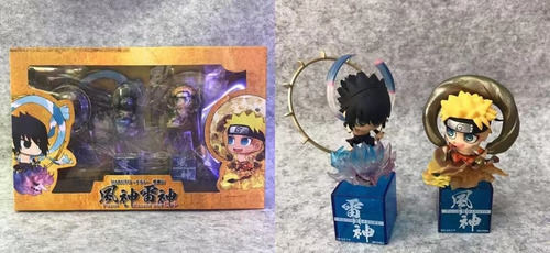 Imagen 2 de 8 de Set 2 Figuras: Fujin Naruto Uzumaki & Raijin Sasuke U. 10cm