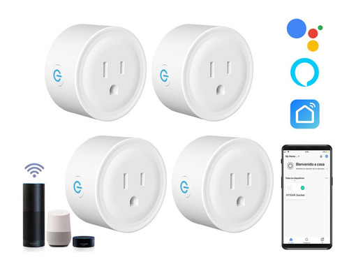 Imagen 1 de 10 de Hyiear Enchufe Inteligente Con Wifi Para Alexa,google Home