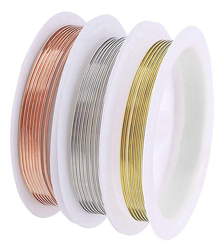 6 Rollos De Alambre De Cobre Para Joyas, Calibre 18, Resiste