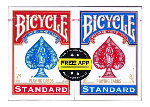 Baraja Bicycle Standard Poker Cartas (rojo Y Azul)