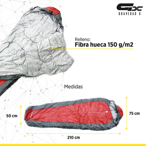 Bolsa De Dormir Sarcófago Liviana Cómoda Camping. Tienda Gx