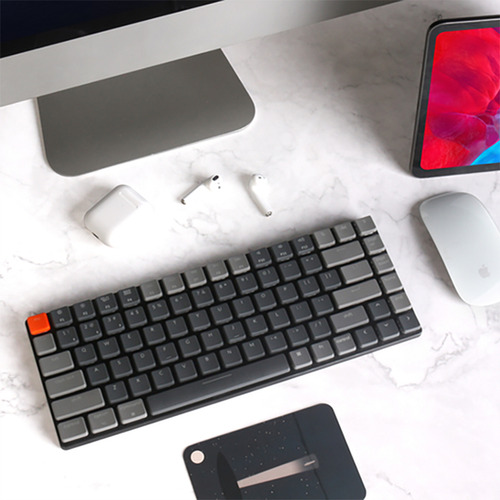 Teclado Keychron K3 V2 RGB óptico marrón Qwerty idioma inglés estadounidense gris oscuro