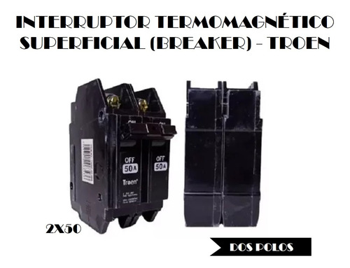 Interruptor Termomagnético Superficial Breaker 2x50 - Troen