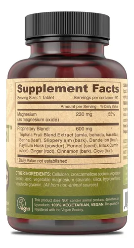 Deva Vegan Colon Assist Tablets With Magnesium, Triphala, De