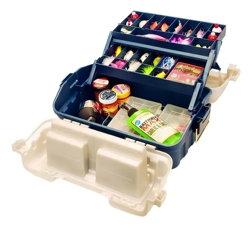 Caja De Pesca Plano Flipsider Mod. 7602-00 Pesca Señuelos Color Azul Marino