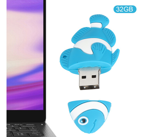 Imagen 6 de 10 de Flash Drive Dibujos Animados Disco U Azul Pez Payaso Aparien