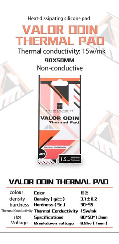 Imagen 4 de 8 de Pad Térmico 15w/mk Thermalright Valor Odin 90x50x2,0mm