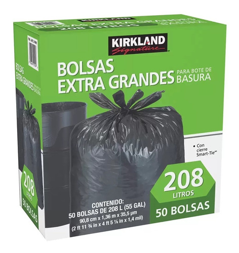 Kirkland Pack Bolsas Extra Grandes De Basura 50 Pz