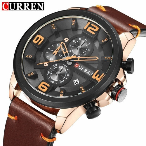 Relógio Masculino Curren 8288 Pulseira Couro Original