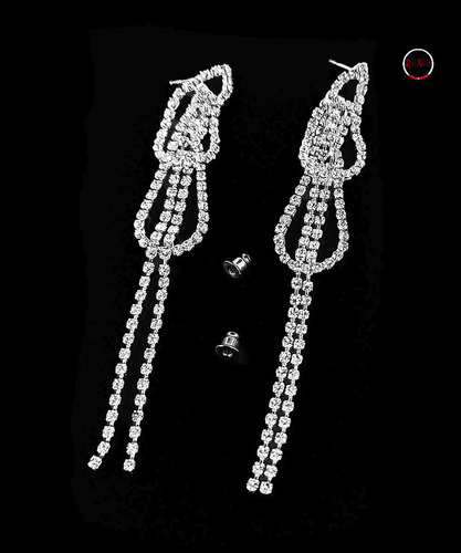 1 Par Aro Para Fiesta C/ Strass Crista M:doble Ovalo C:7535 