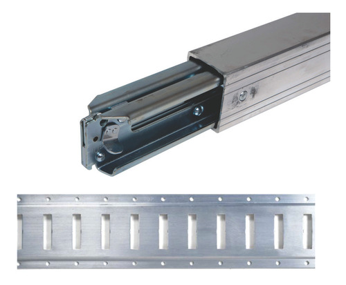 Barra Aluminio Cuadrada + Riel Tipo E 3m + Cinto Para Riel E