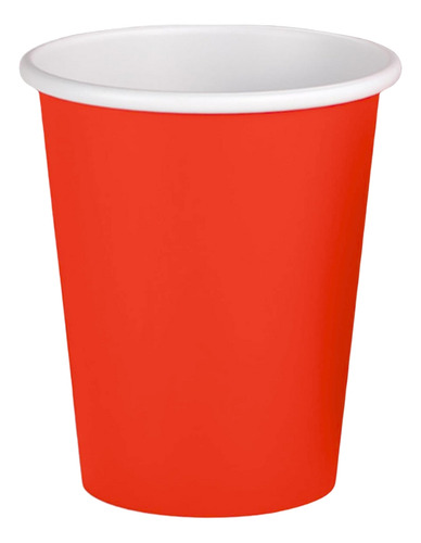 Vaso Stendy Polipapel 8 Onzas Descartable Pack X100 Unidades Color Rojo
