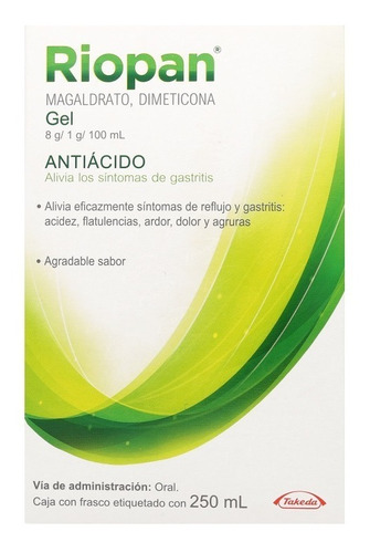 Riopan Gel Suspención Frasco Con 250 Ml Antiacido Gastritis