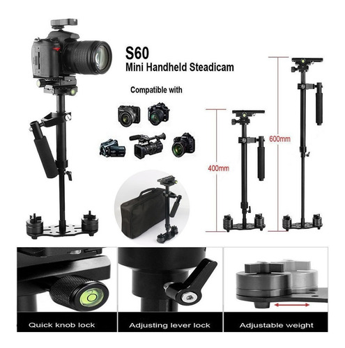 Imagen 1 de 6 de 60cm/24 Dslr Cámara Videocámara Dv Handheld Constante Estab