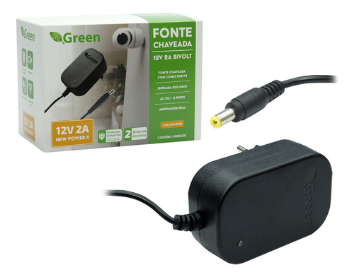 Fonte Chaveada 12v 2amp Plug 5,5x 2,1mm Bivolt - Uso Geral