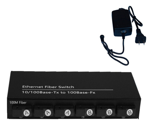 . Convertidor Medios De Fibra Óptica Switch 6 Puertos Sc