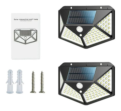 Foco Led Solar Con Sensor De Movimiento 100 Led Cl-114