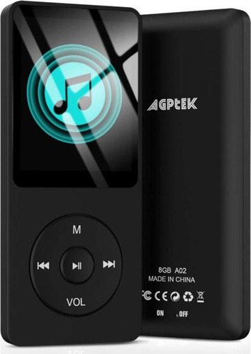 Agptek A02 Reproductor Mp3 De 8 Gb, 70 Horas De Reproducción