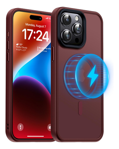 Funda Para iPhone 15 Pro Max Burgundy 6.7puLG Aluminio Aleac
