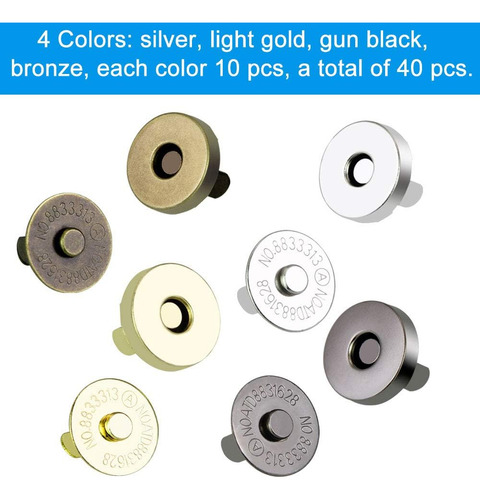 40 Botones Magnéticos Con Cierre Magnético De 14 Mm