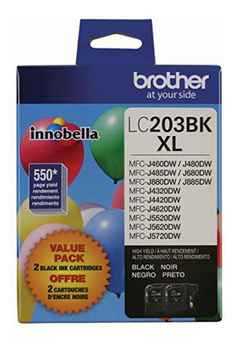 Brother Genuine High Yield Black Ink Cartridges, Lc2032pks,