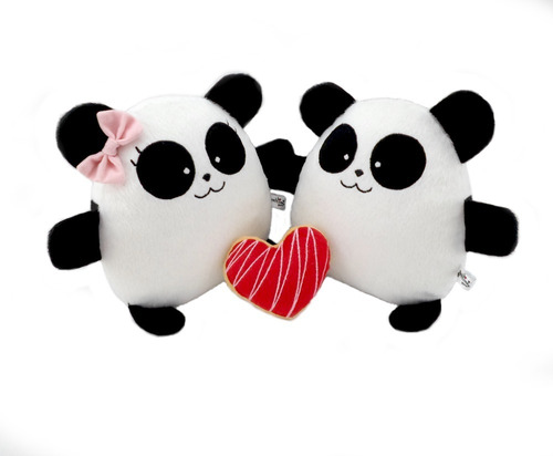 Pareja Osos Pandas Peluche Nombre Personalizado Aniversario