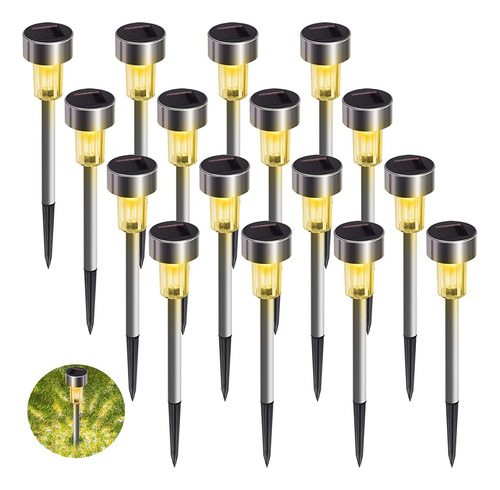 Luz Solar Al Aire Libre Impermeable Jardín Luz Cálida 16pcs