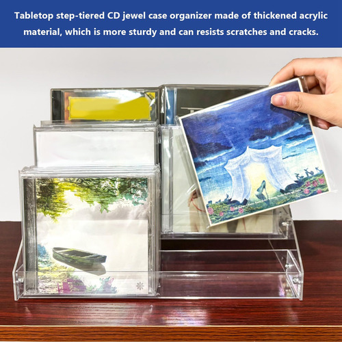 Soporte De Cd De Acrílico Transparente De 3 Niveles, En Casc