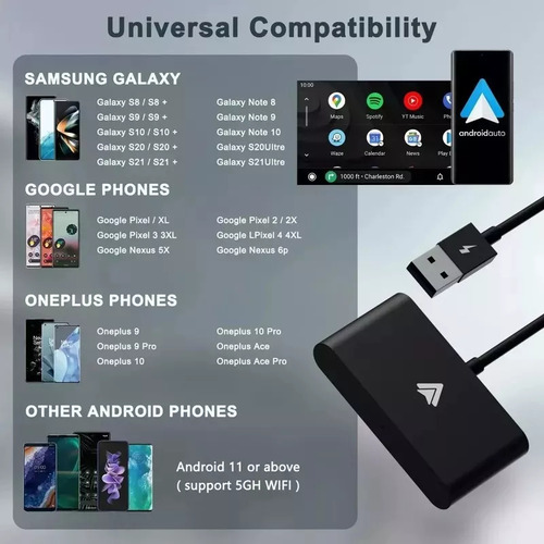 Adaptador De Adaptador De Carro Sem Fio Android Auto Carplay